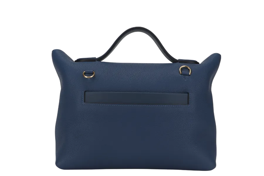 HERMES 24-24 29CM DEEP BLUE TAURILLON MAURICE VEAU SWIFT LEATHER GOLD HARDWARE STAMP Z (2021)  WITH STRAP, DUST COVER AND BOX