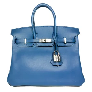 Hermes Birkin 25 Blue Brighton Swift Palladium Hardware