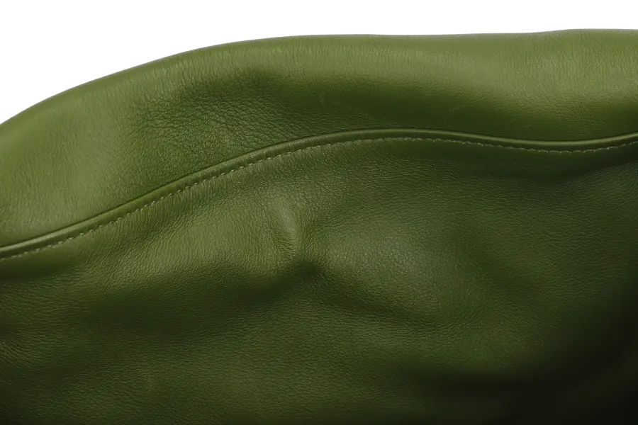 HERMES LINDY 34CM GREEN PELOUSE SWIFT LEATHER WITH SILVER HARDWARE STAMP M YEAR 2009 WITH DUST COVER AND BOX