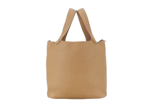 HERMES PICOTIN 18 BEIGE DE WEIMAR CLEMENCE LEATHER GOLD HARDWARE STAMP B (YEAR 2023) WITH DUST COVER, LOCK&KEYS AND BOX
