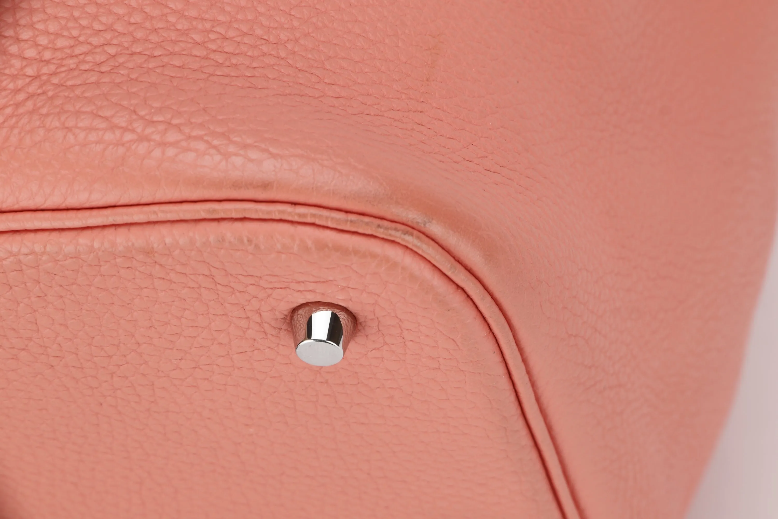 HERMES PICOTIN 26CM (STAMP Q) CREVETTE COLOR CLEMENCE LEATHER SILVER HARDWAR, WITH LOCK, KEYS & DUST COVER