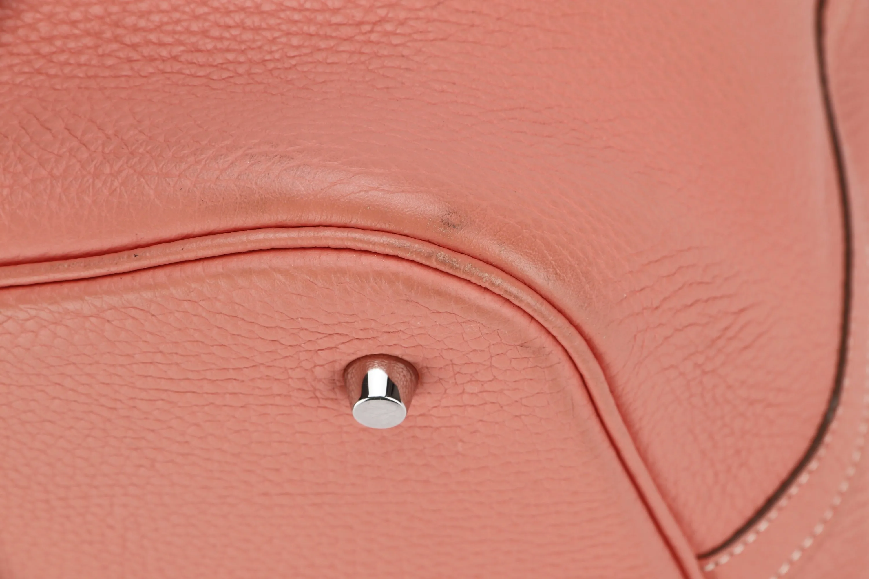 HERMES PICOTIN 26CM (STAMP Q) CREVETTE COLOR CLEMENCE LEATHER SILVER HARDWAR, WITH LOCK, KEYS & DUST COVER