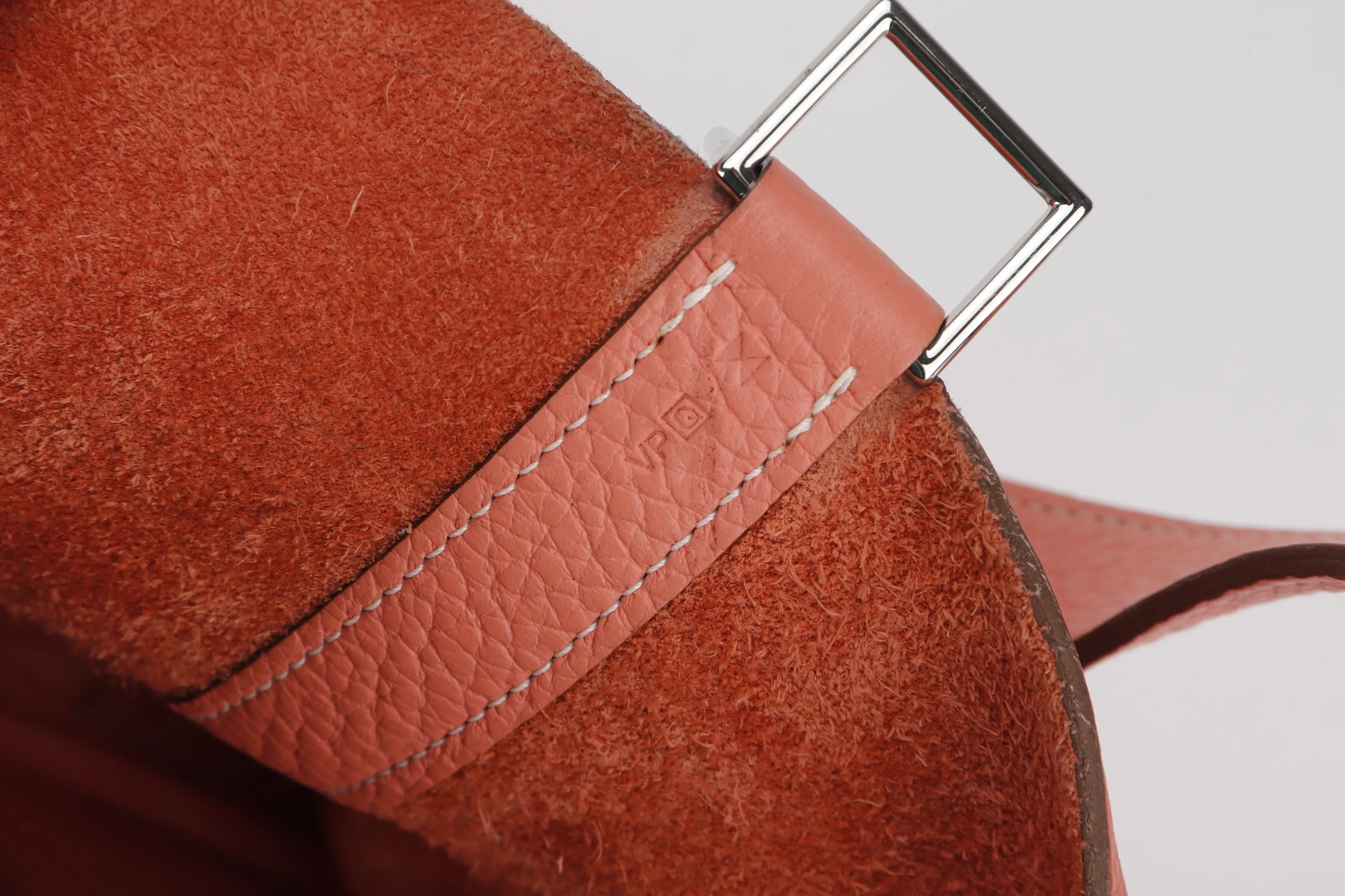 HERMES PICOTIN 26CM (STAMP Q) CREVETTE COLOR CLEMENCE LEATHER SILVER HARDWAR, WITH LOCK, KEYS & DUST COVER