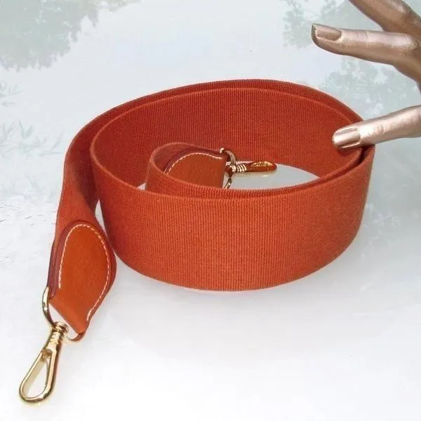 Hermes Potiron Canvas Shoulder Strap for Kelly Bag