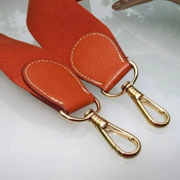 Hermes Potiron Canvas Shoulder Strap for Kelly Bag