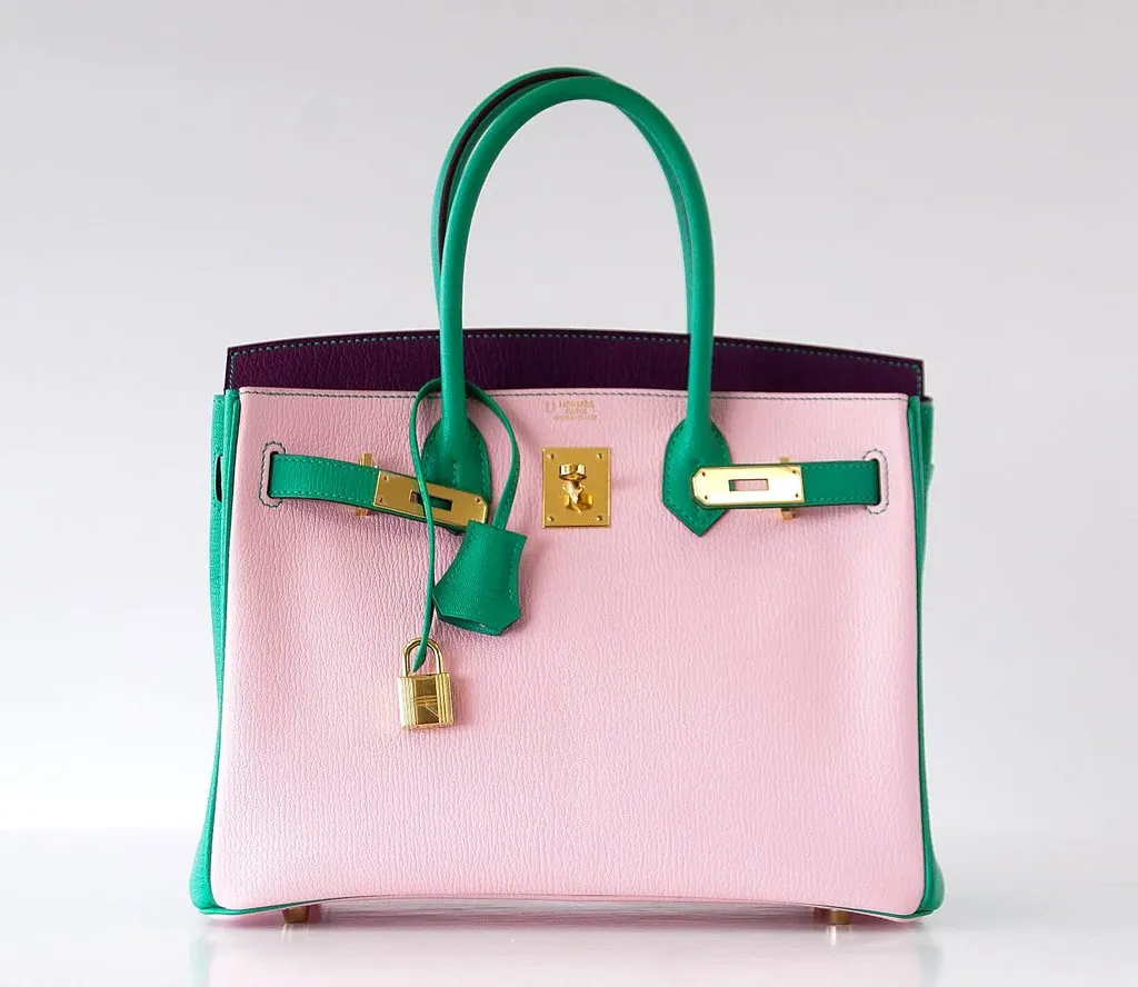 Hermès Birkin 30 Tri-Color Chevre Horseshoe Bag GHW