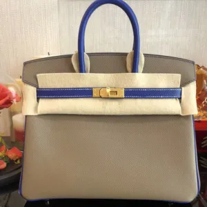 Hermès Birkin HSS 25 Etoupe/Bleu Electrique Epsom