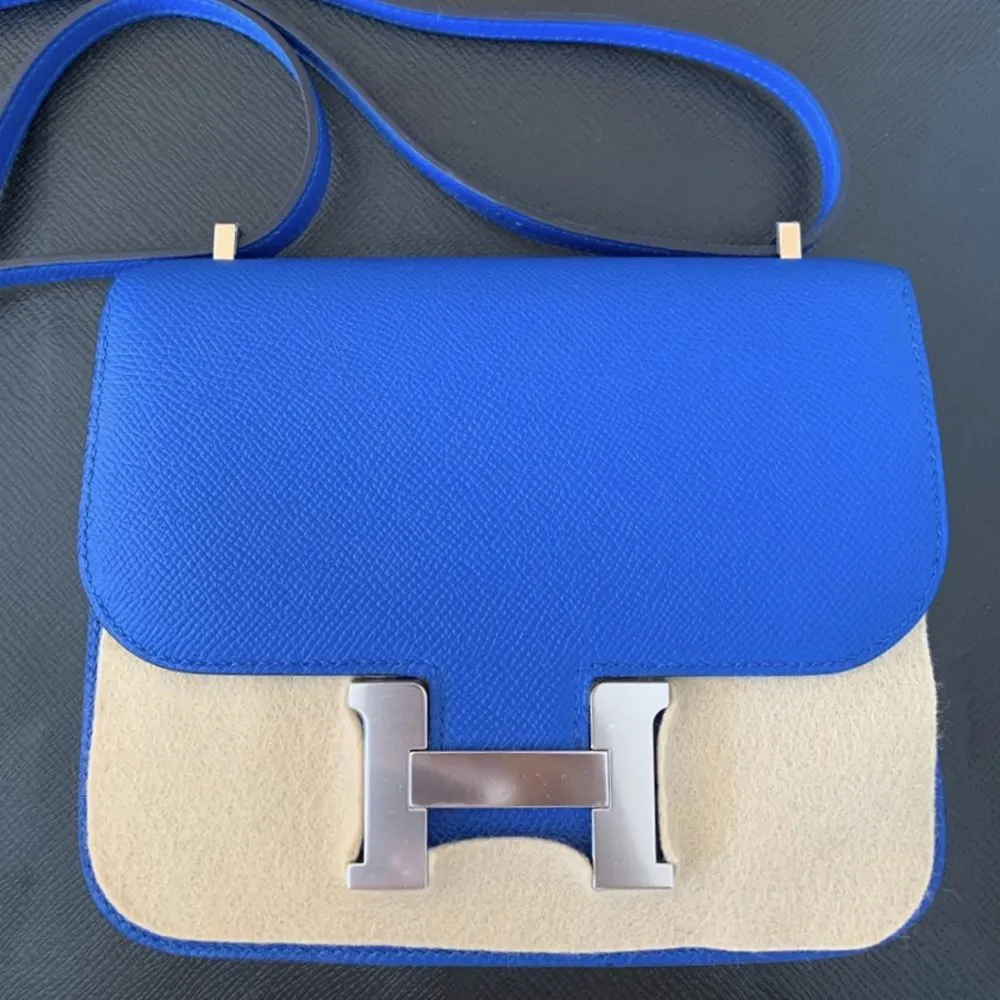 Hermès Constance 18 Bleu Zellige Epsom Palladium Hardware PHW