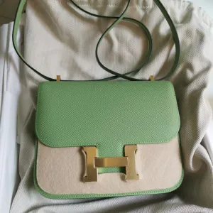 Hermès Constance 18 Vert Criquet Epsom Gold Hardware GHW