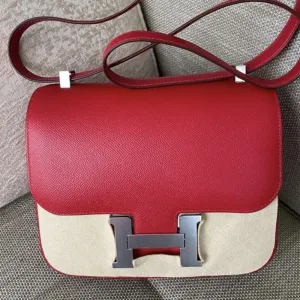 Hermès Constance HSS 24 Rouge Casaque/Rouge H Epsom Palladium Hardware PHW