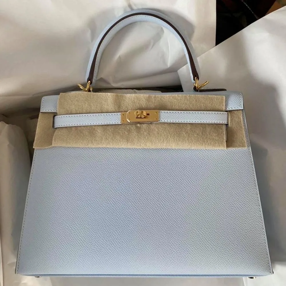 Hermès Kelly 25 Brume Sellier Epsom Gold Hardware GHW