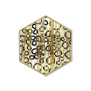 Hexagonal Golden Abstract Wall Art