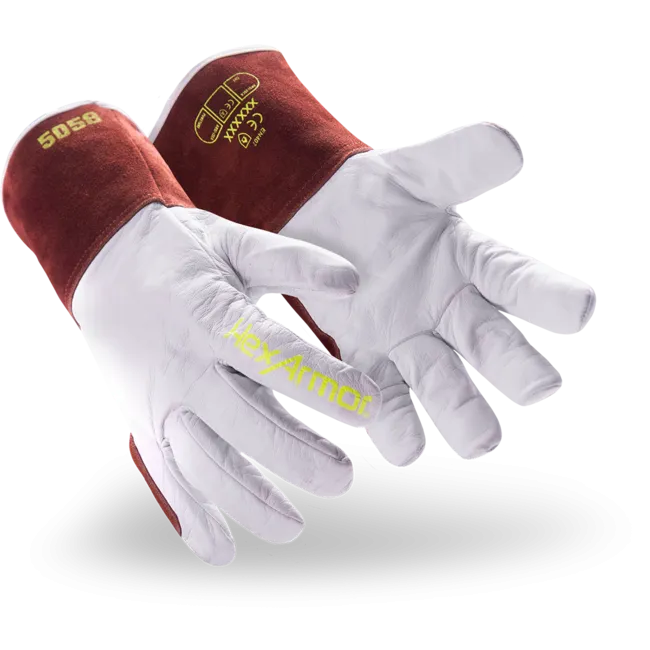 HexArmor 5058 HeatArmor, Welding Gloves, Goatskin Leather, Cut A6