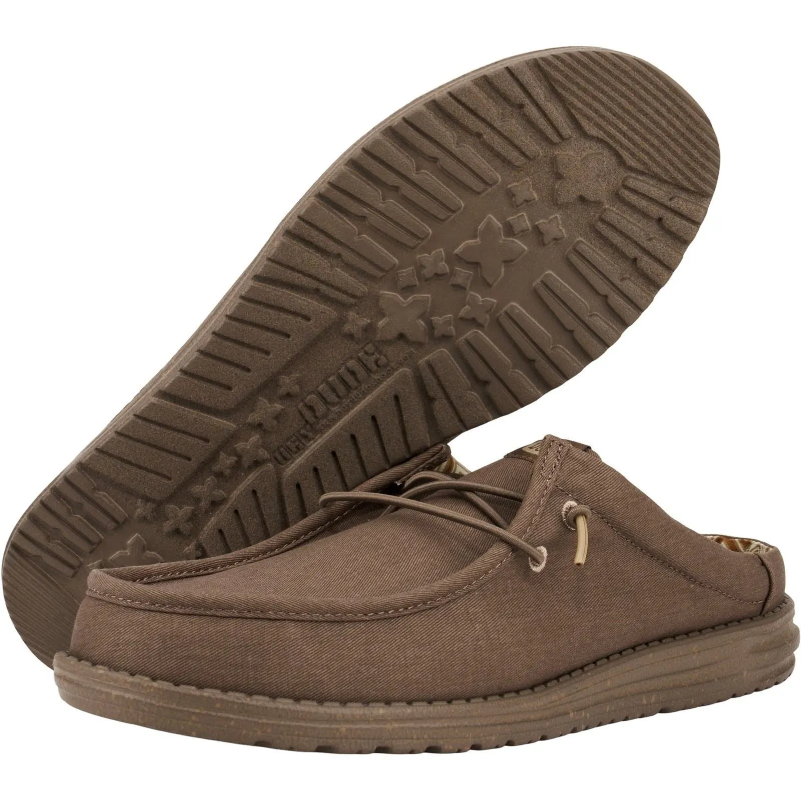 HEYDUDE Men Summer Mule - Wally Slip Canvas in Elemental Blue, 7-12 - G41293