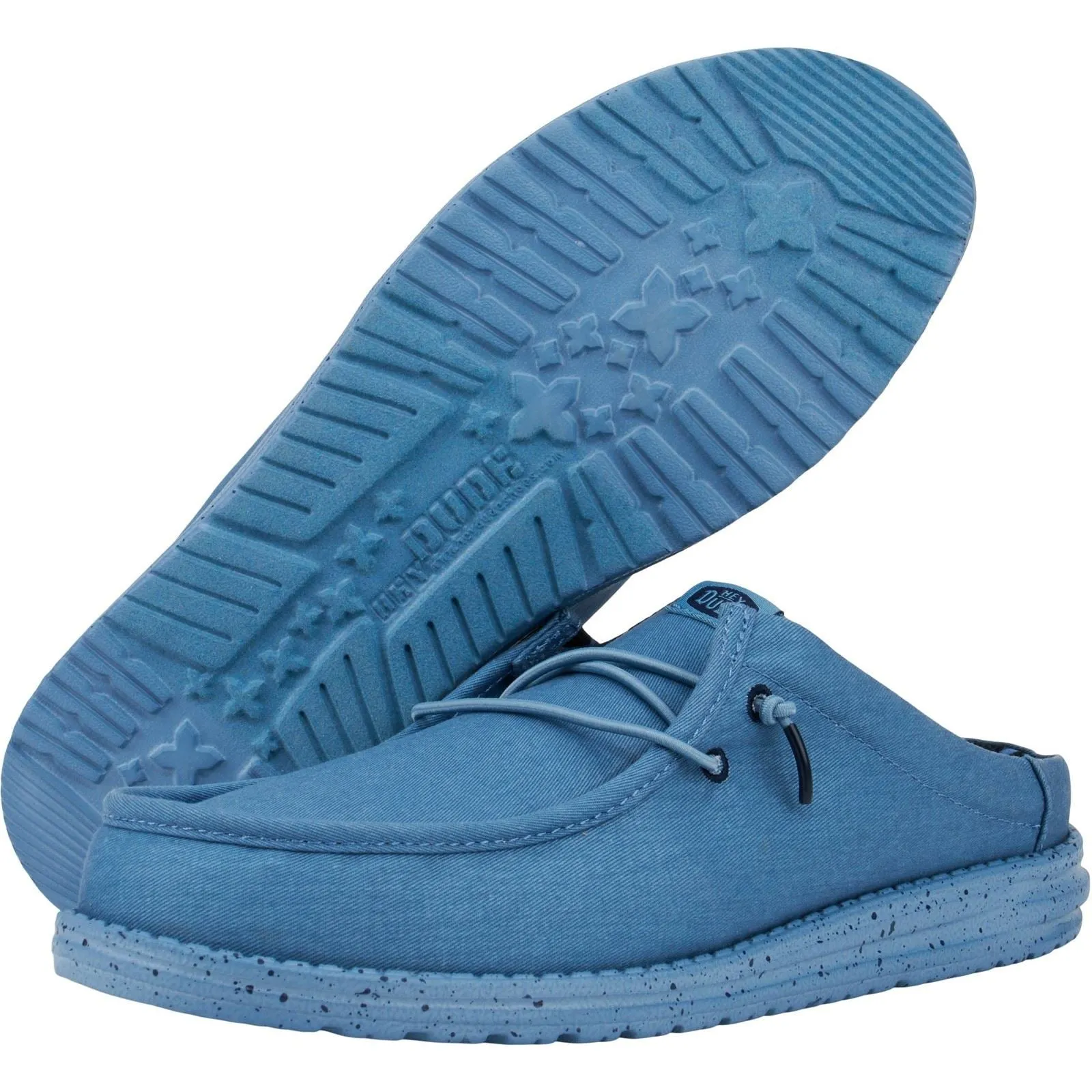 HEYDUDE Men Summer Mule - Wally Slip Canvas in Elemental Blue, 7-12 - G41293