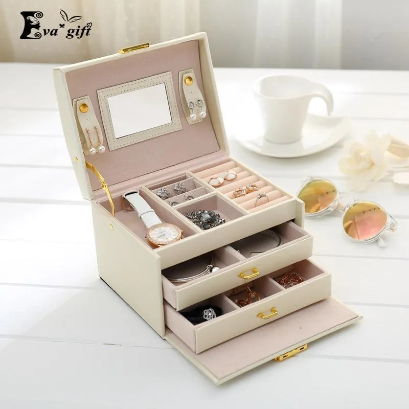 High quality PU Leather Jewelry box Organizer
