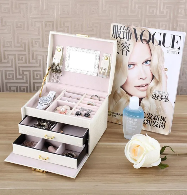 High quality PU Leather Jewelry box Organizer