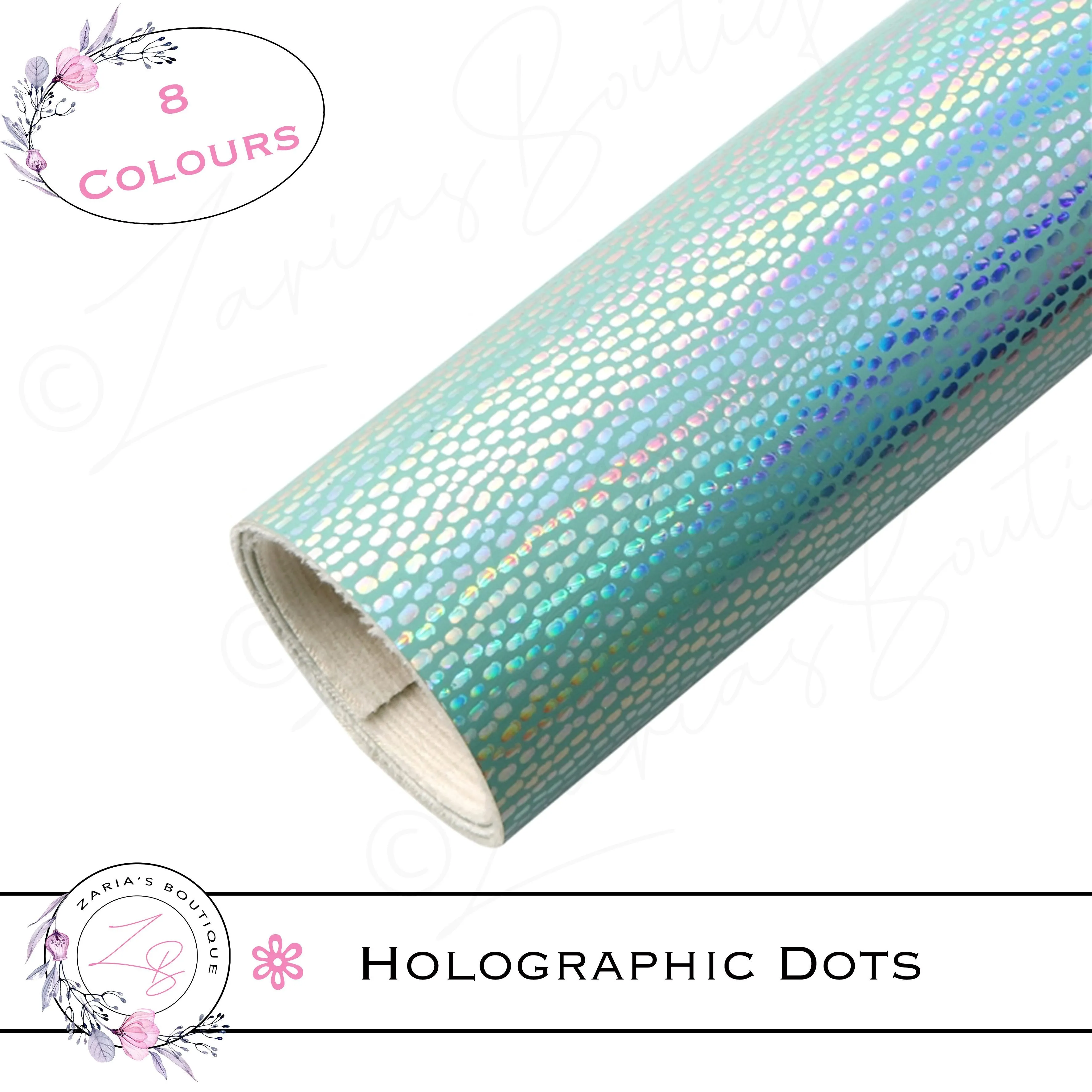 ⋅ Holographic Confetti Dots ⋅ Vegan Faux Leather ⋅ Light Yellow ⋅
