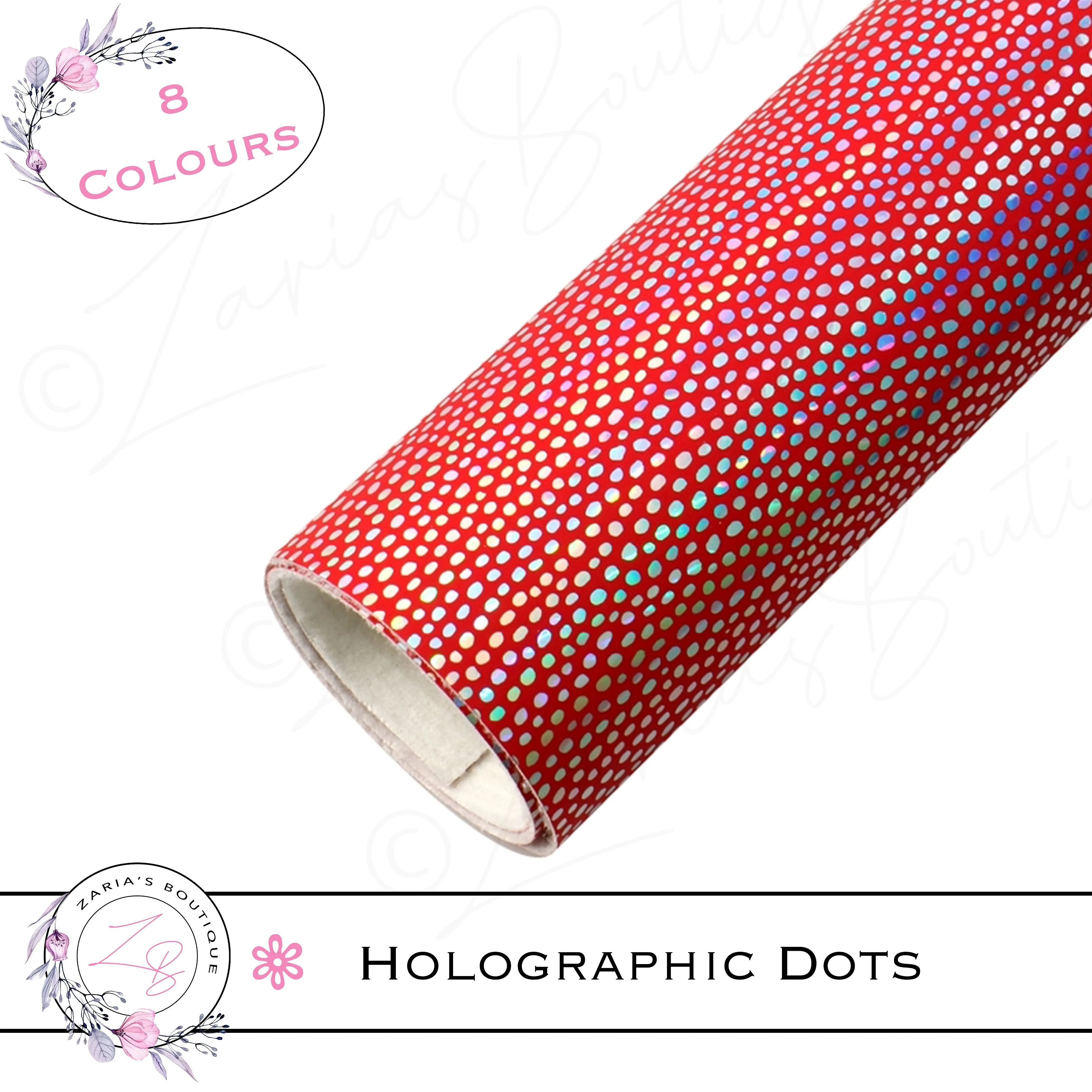 ⋅ Holographic Confetti Dots ⋅ Vegan Faux Leather ⋅ Light Yellow ⋅