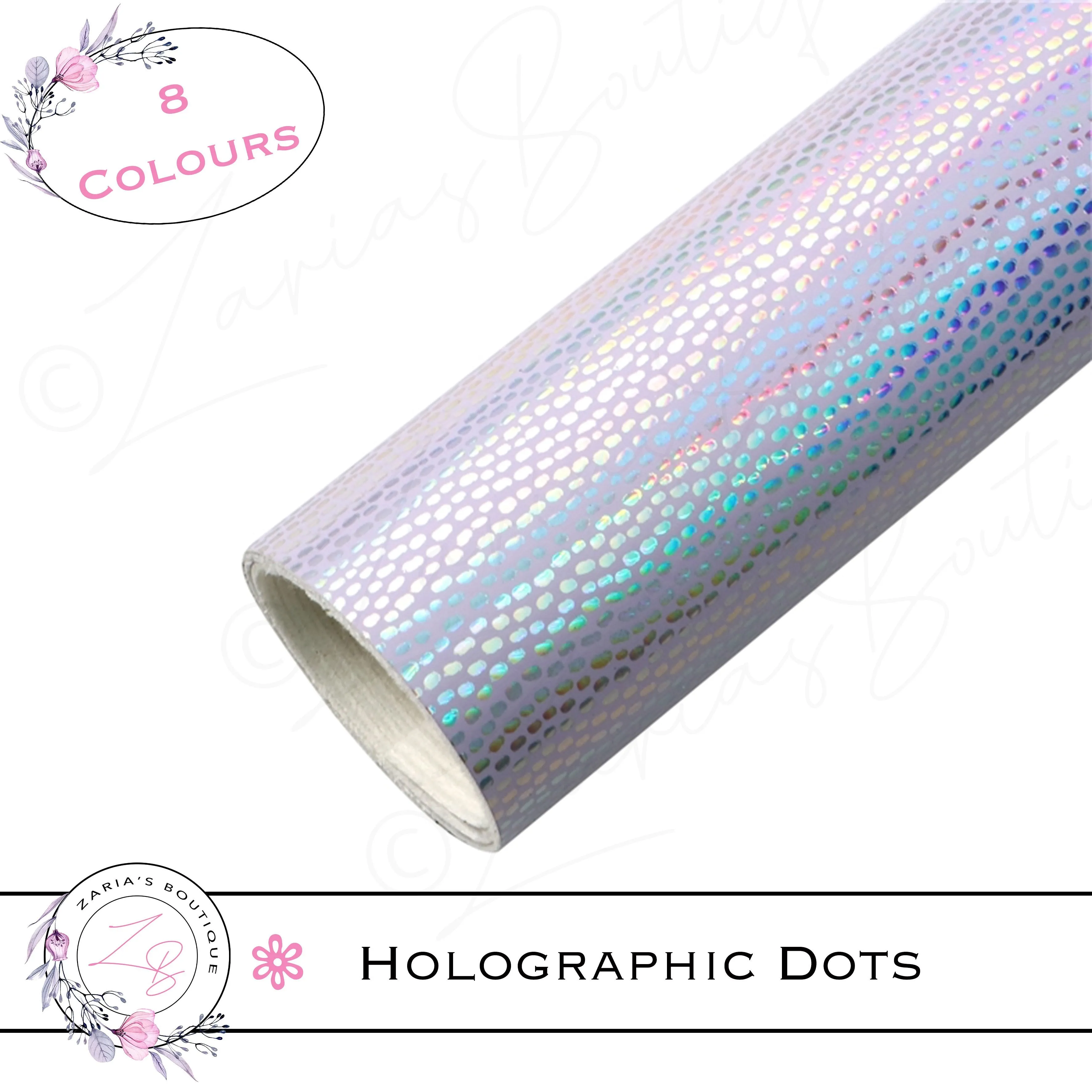 ⋅ Holographic Confetti Dots ⋅ Vegan Faux Leather ⋅ Light Yellow ⋅