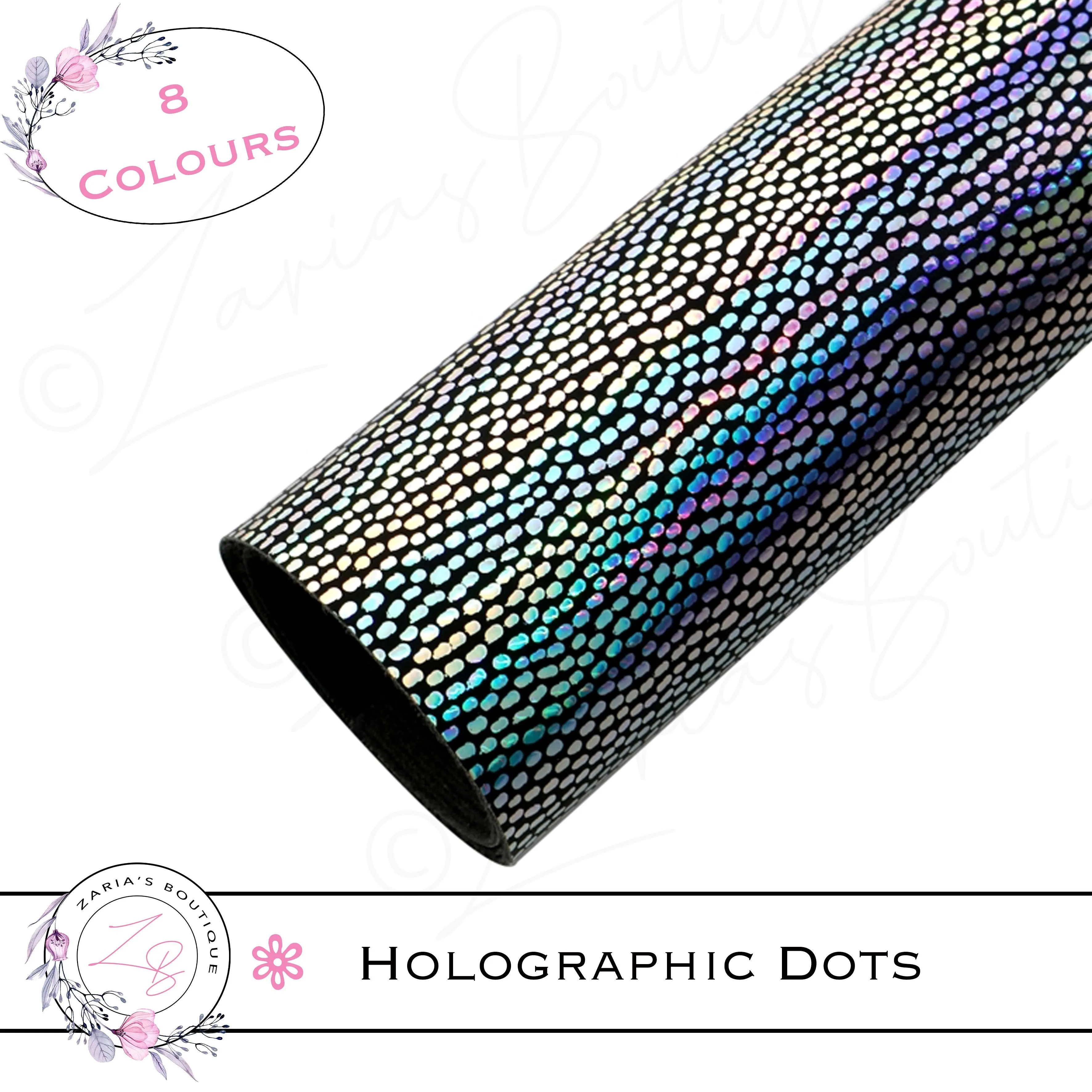 ⋅ Holographic Confetti Dots ⋅ Vegan Faux Leather ⋅ Light Yellow ⋅
