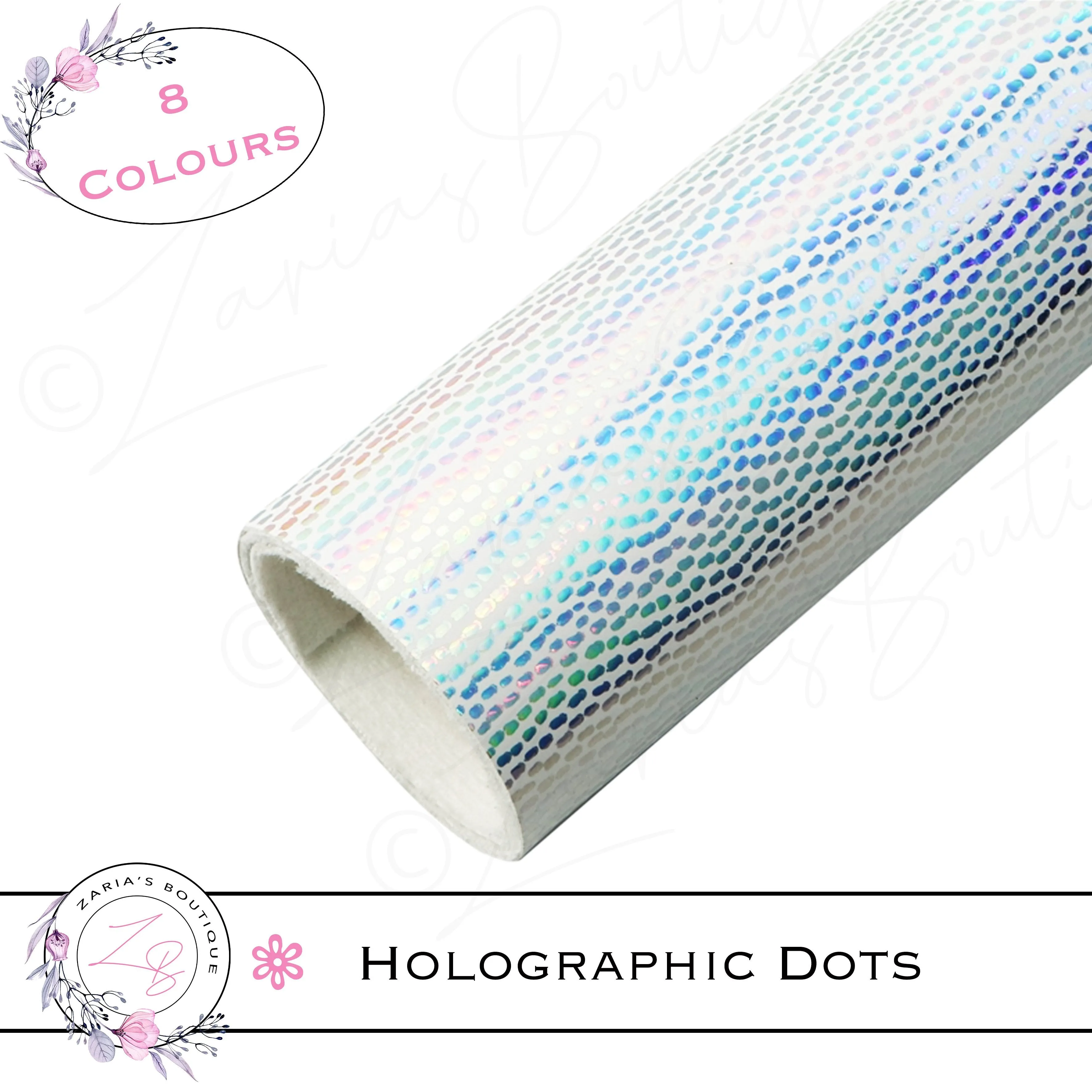 ⋅ Holographic Confetti Dots ⋅ Vegan Faux Leather ⋅ Light Yellow ⋅