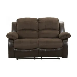 Homelegance Furniture Granley Double Reclining Loveseat in Chocolate 9700FCP-2