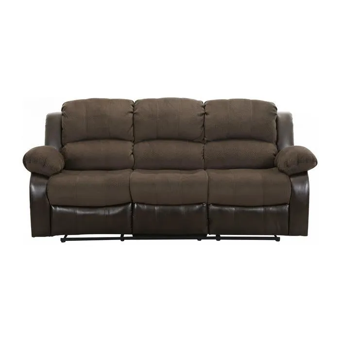 Homelegance Furniture Granley Double Reclining Sofa in Chocolate 9700FCP-3