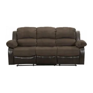 Homelegance Furniture Granley Double Reclining Sofa in Chocolate 9700FCP-3