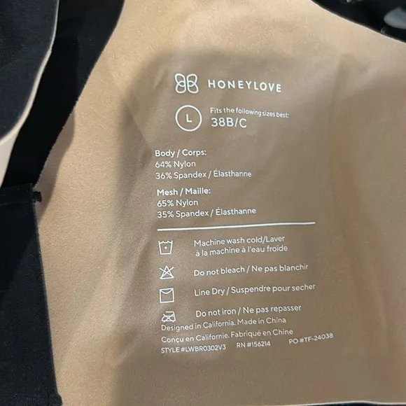 Honeylove NWOT crossover wireless bra