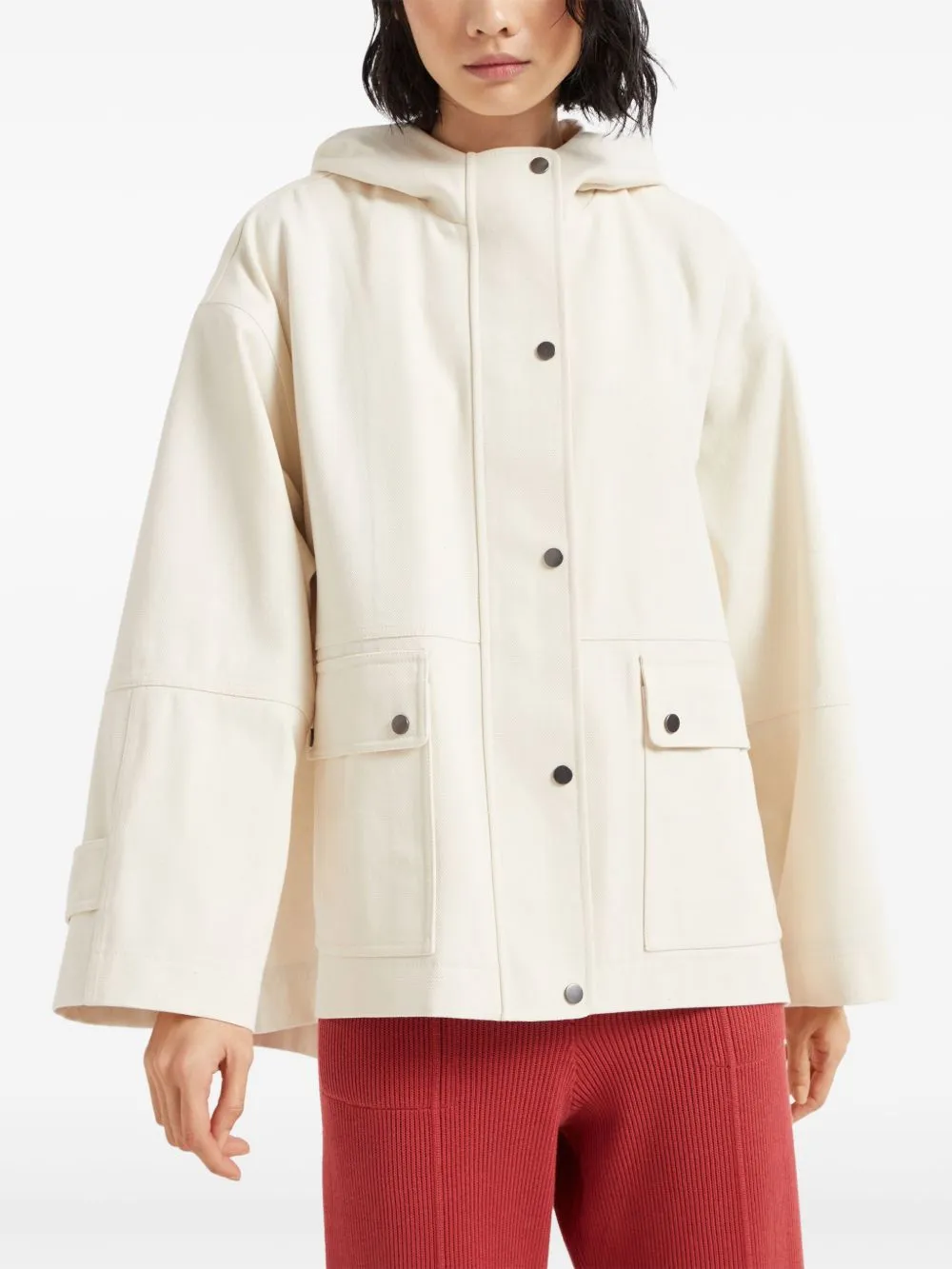 Hooded canvas waterproof jacket