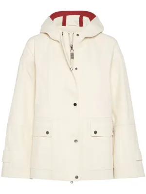 Hooded canvas waterproof jacket