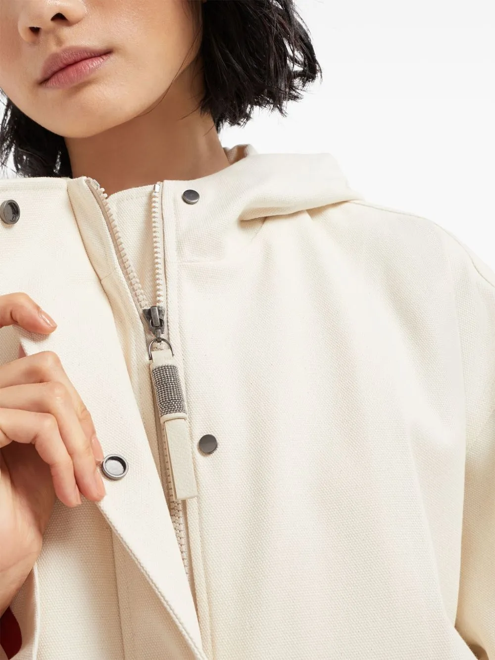 Hooded canvas waterproof jacket