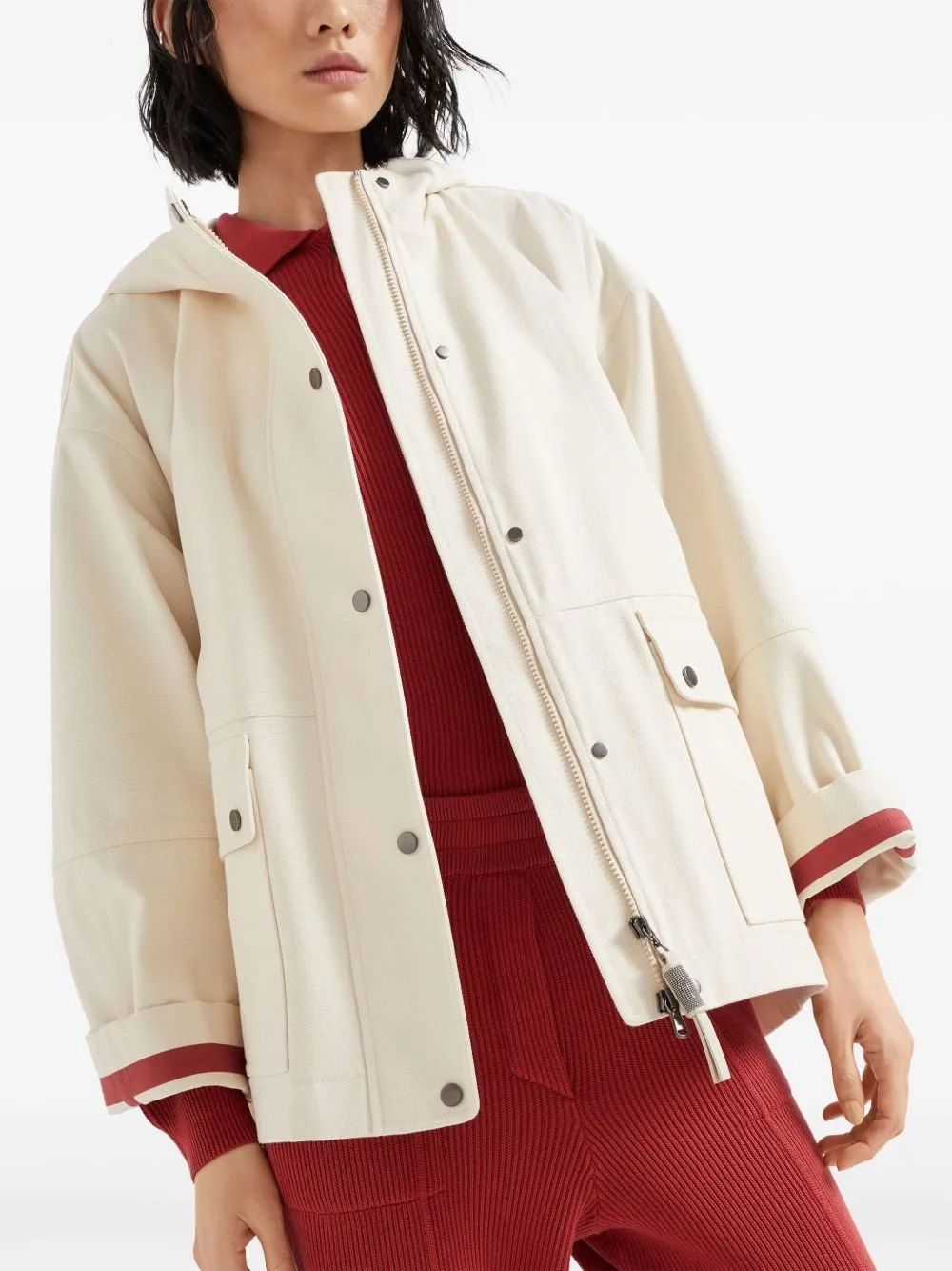 Hooded canvas waterproof jacket