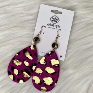 Hot Pink Leopard Earrings