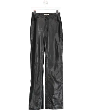 House of CB Black Pu Leather Look Trousers UK S