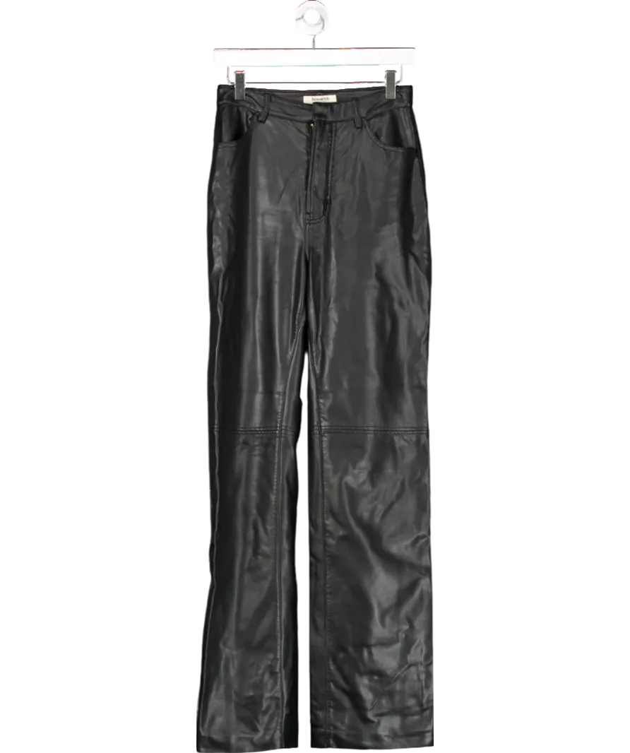 House of CB Black Pu Leather Look Trousers UK S