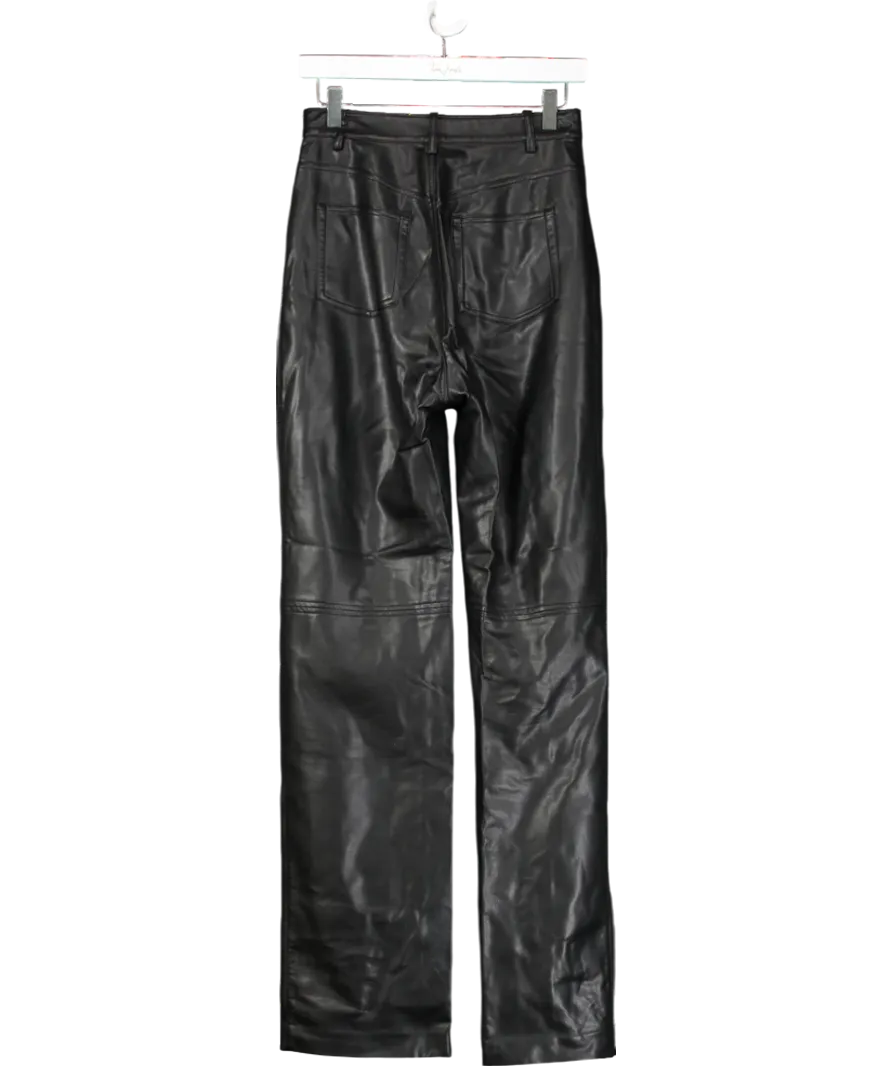 House of CB Black Pu Leather Look Trousers UK S