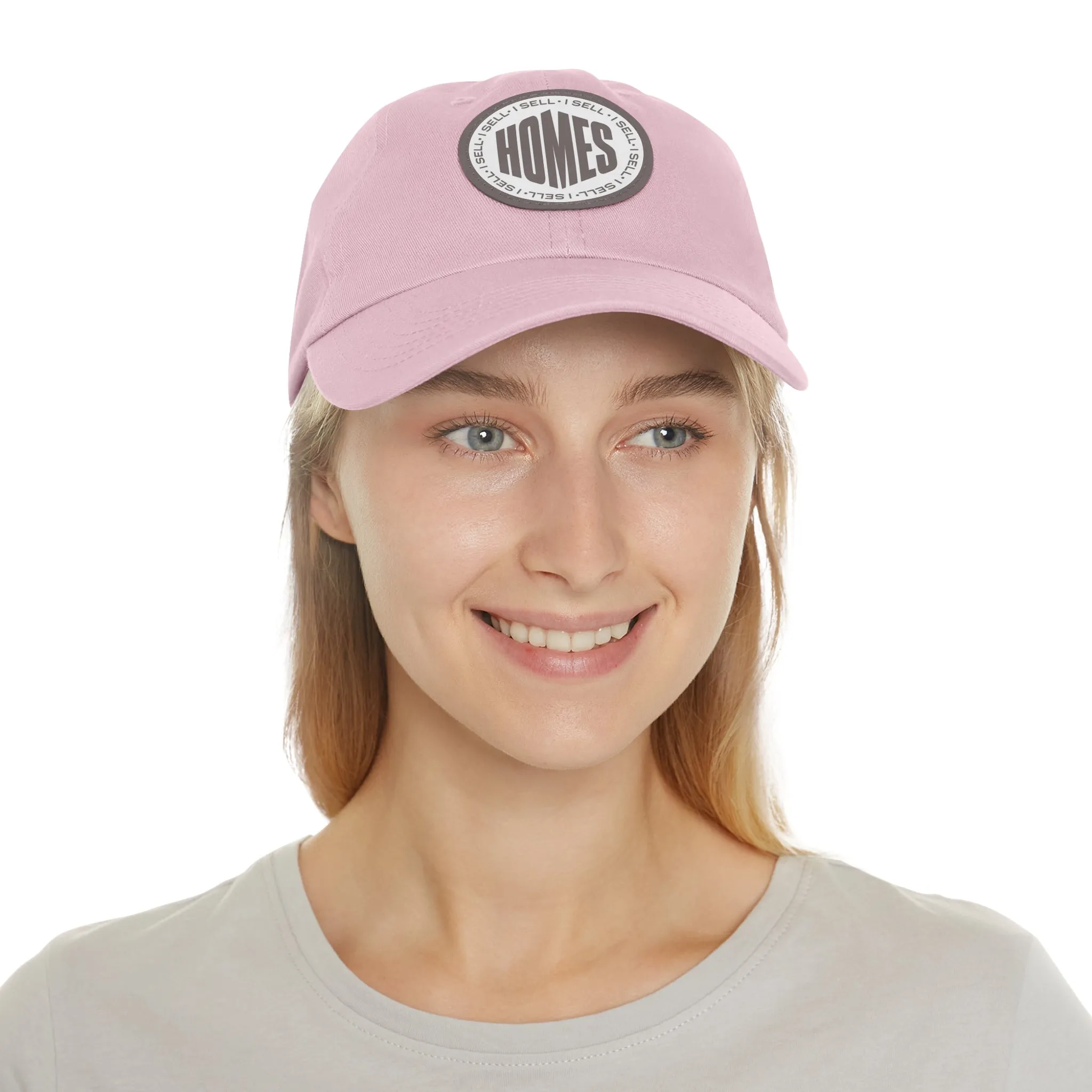 I Sell Homes Dad Hat with Leather Patch (Round)