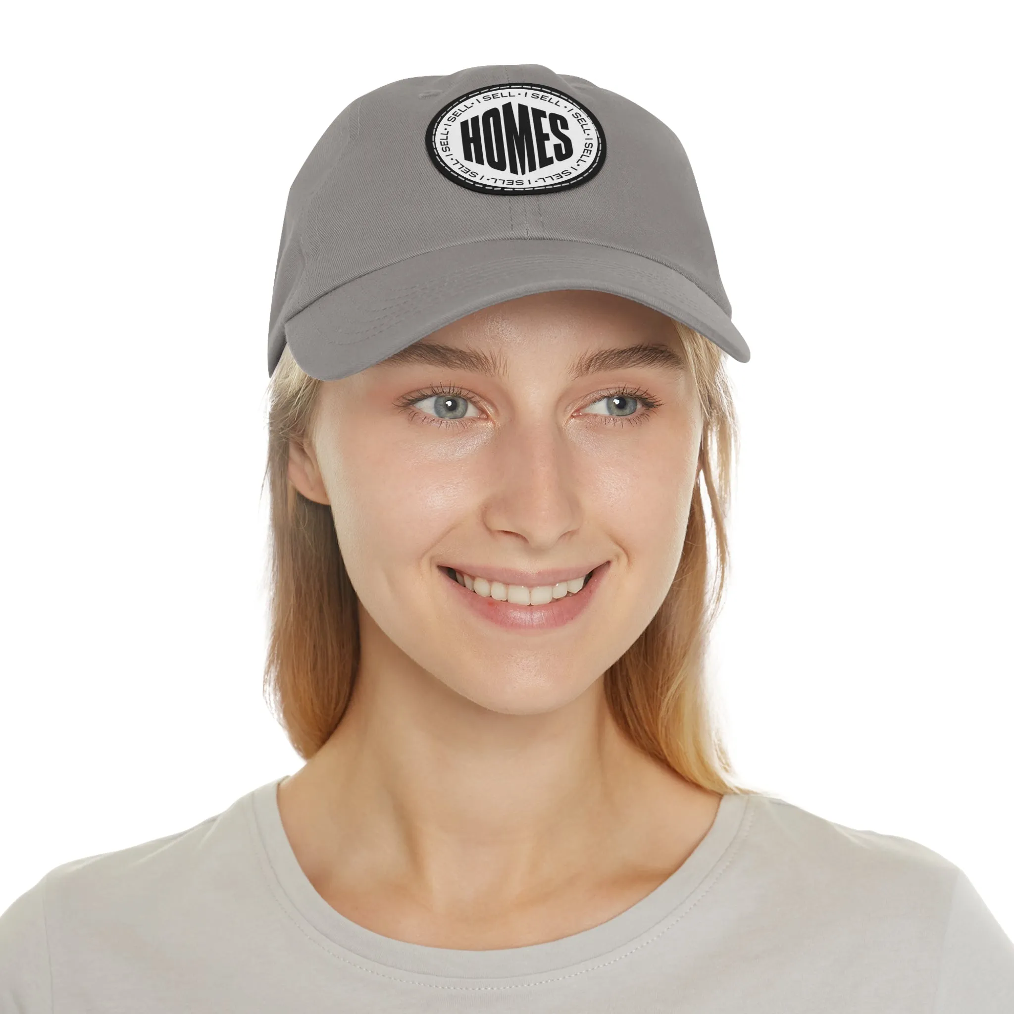 I Sell Homes Dad Hat with Leather Patch (Round)