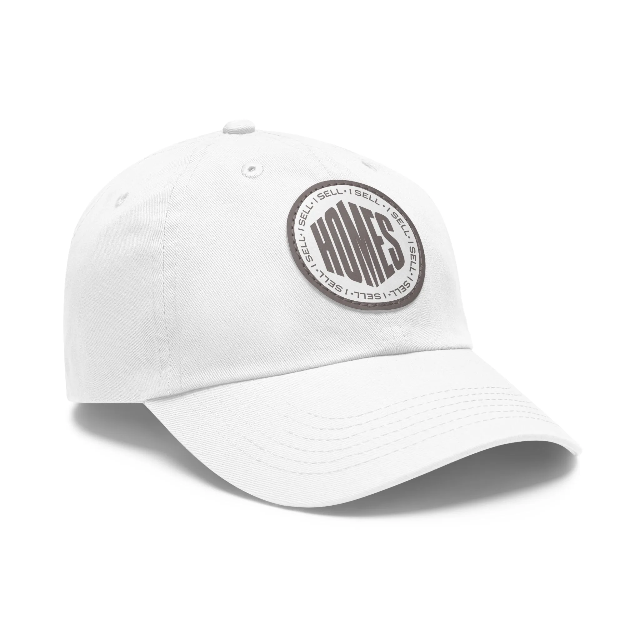 I Sell Homes Dad Hat with Leather Patch (Round)