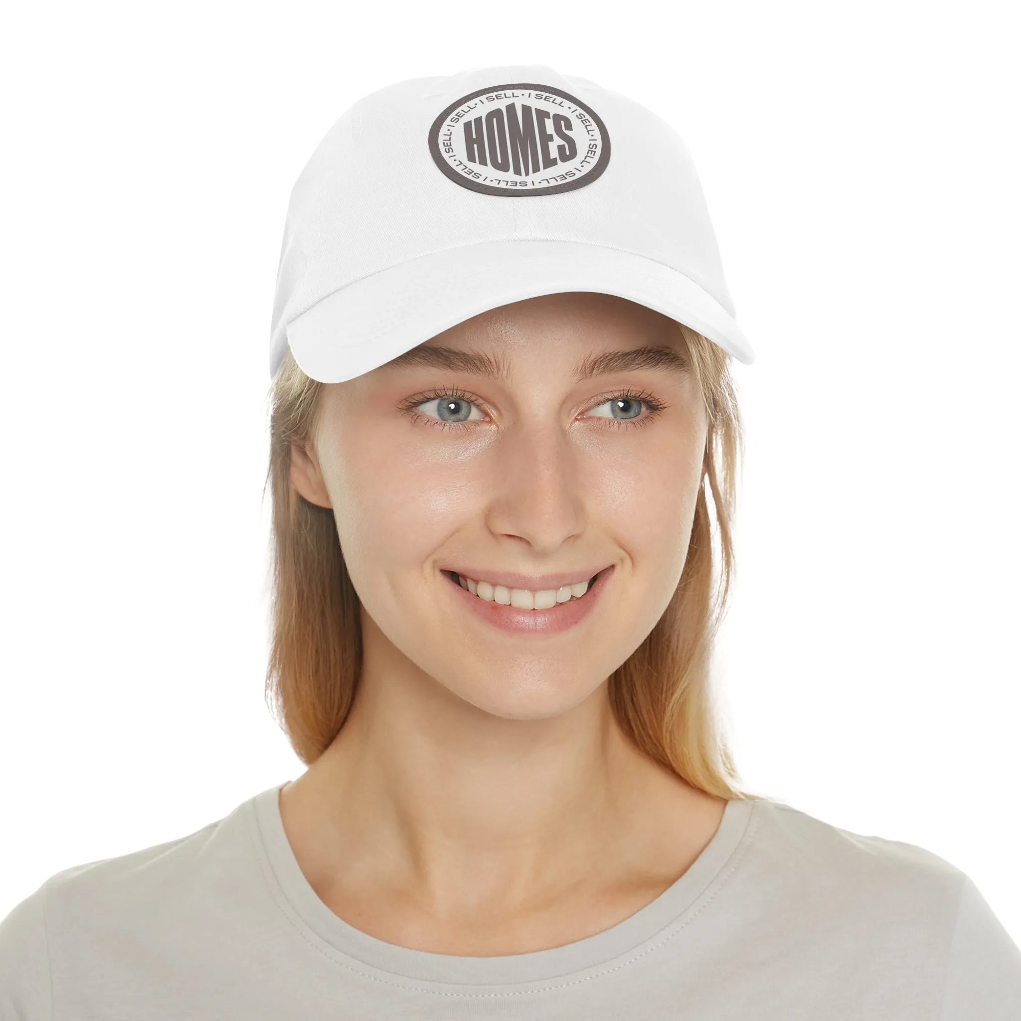 I Sell Homes Dad Hat with Leather Patch (Round)
