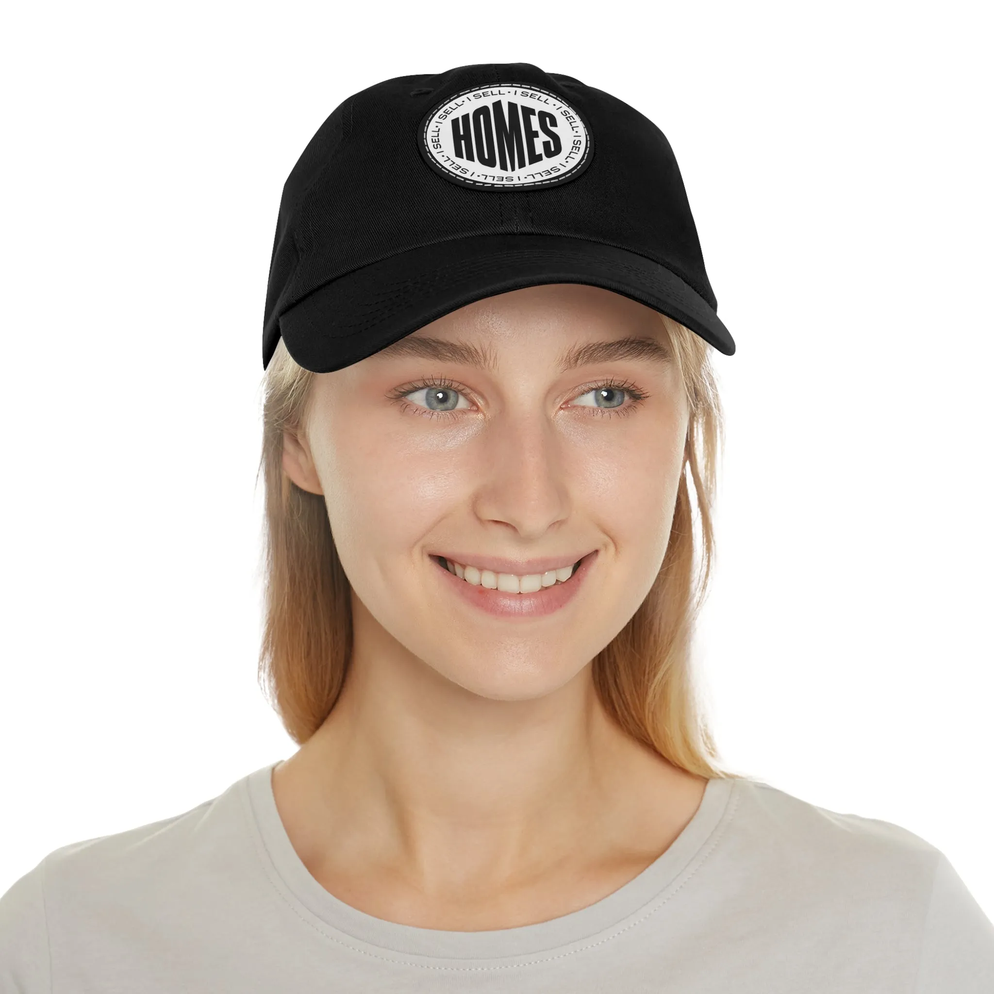 I Sell Homes Dad Hat with Leather Patch (Round)