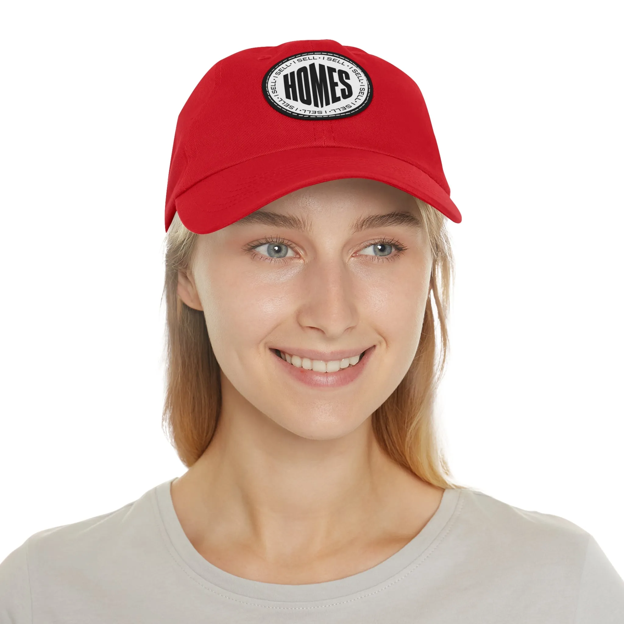 I Sell Homes Dad Hat with Leather Patch (Round)