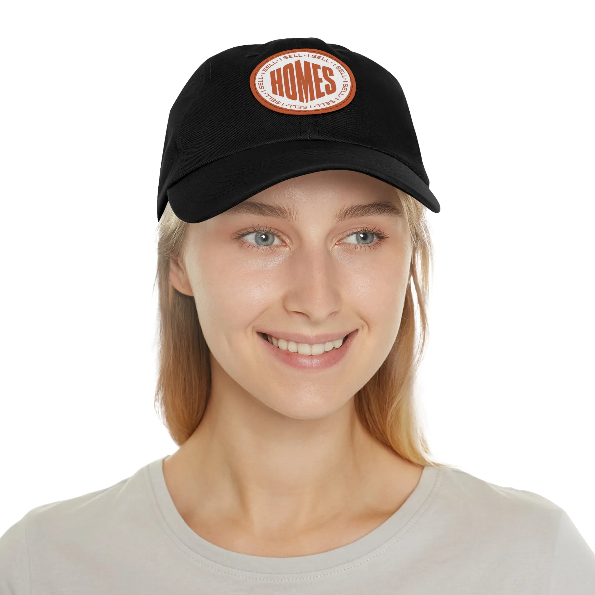 I Sell Homes Dad Hat with Leather Patch (Round)