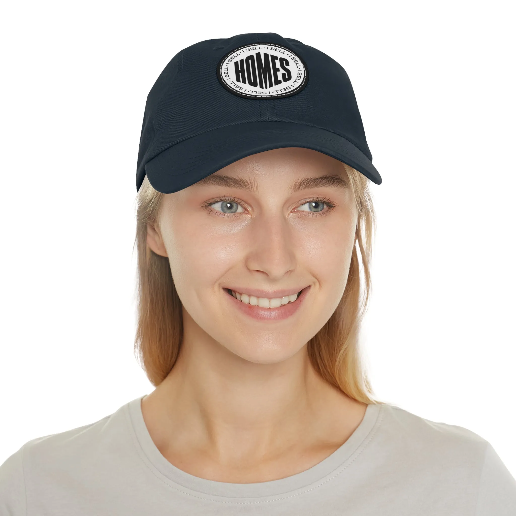 I Sell Homes Dad Hat with Leather Patch (Round)
