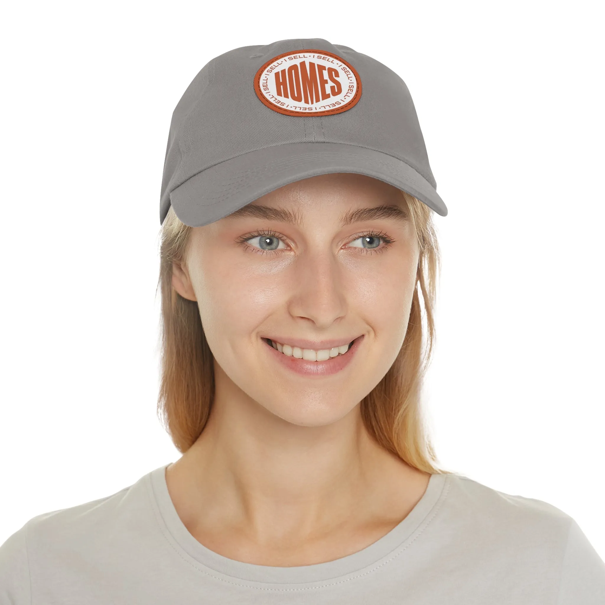 I Sell Homes Dad Hat with Leather Patch (Round)