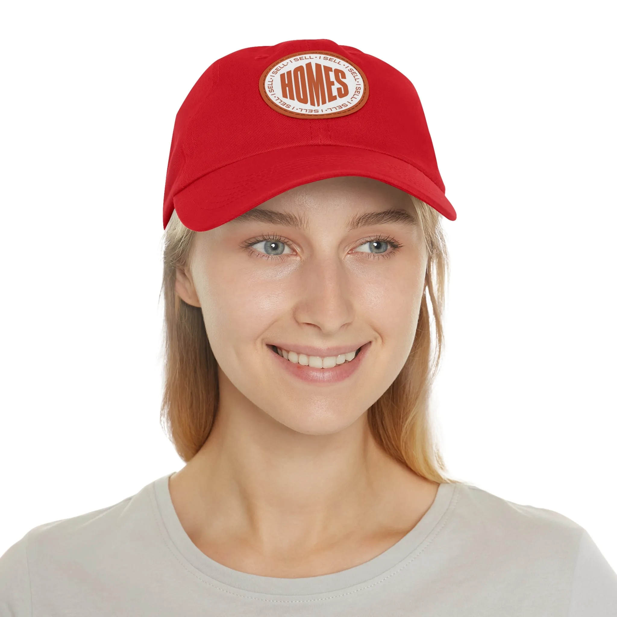 I Sell Homes Dad Hat with Leather Patch (Round)