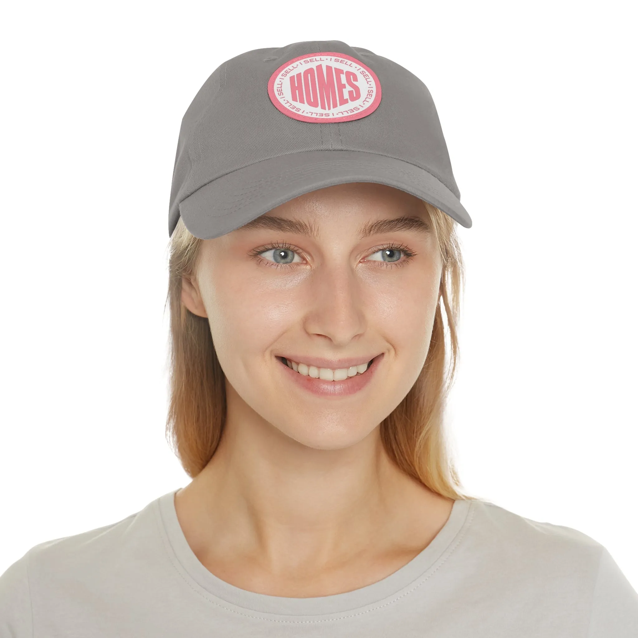 I Sell Homes Dad Hat with Leather Patch (Round)