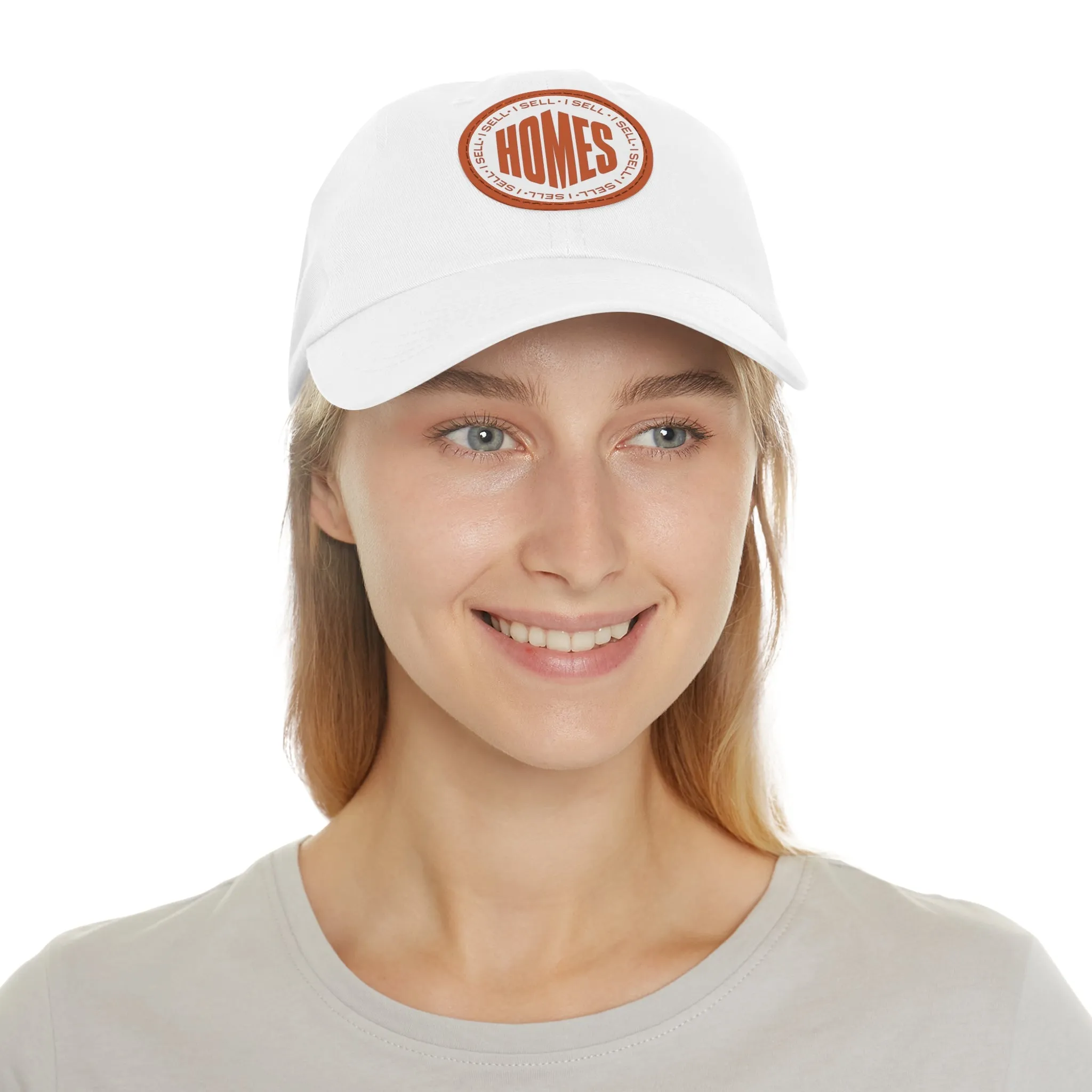 I Sell Homes Dad Hat with Leather Patch (Round)